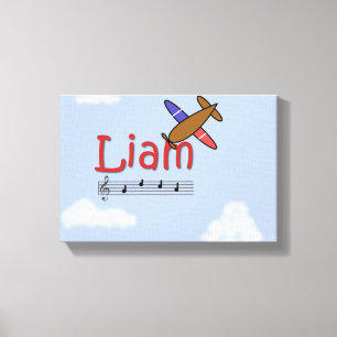 Liam Aeroplane Name Canvas Print