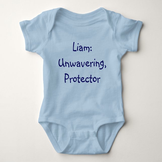 Liam Baby Name Meaning Bodysuit (Front)