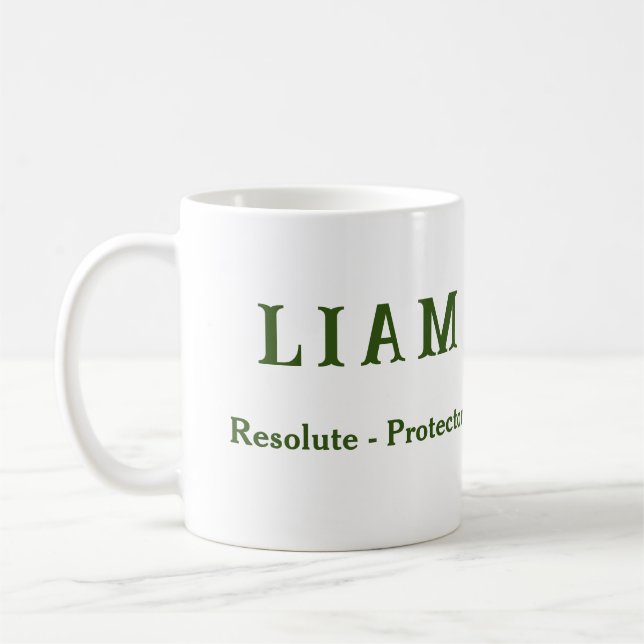 {Liam} Name Meaning Shield Mug (Left)