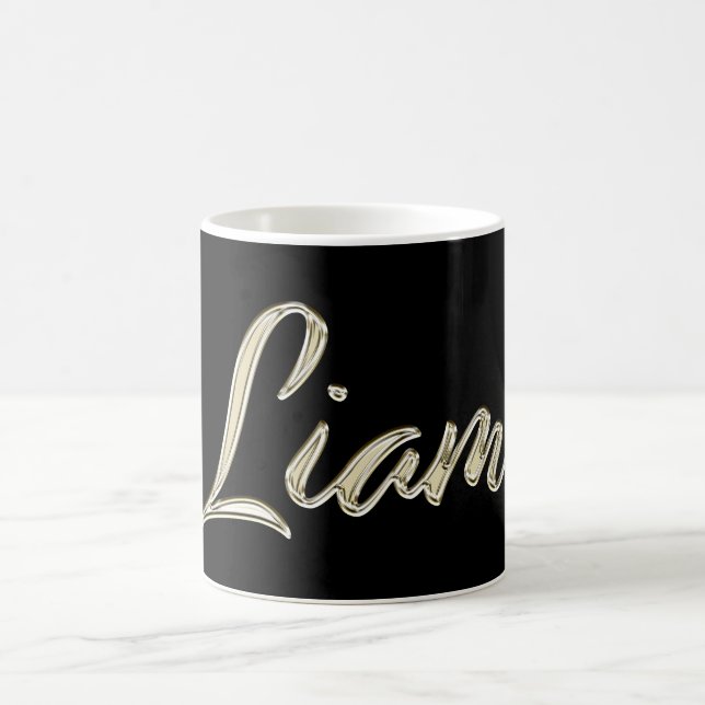Liam Name whitegold Tasse Teetasse Coffee Mug (Center)