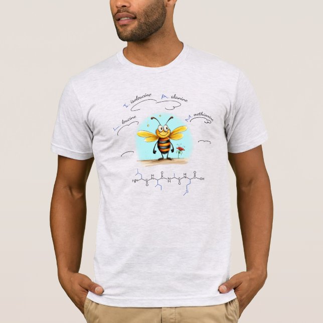 LIAM peptide, Bee-4 w/ custom text, light T-Shirt (Front)