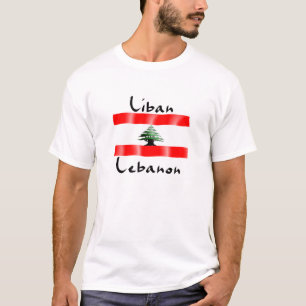 Liban Waving Lebanese Flag Men's T-shirt