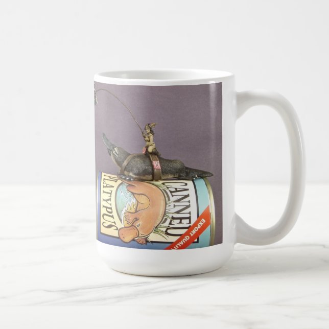 libby on a platypus on a mug (Right)