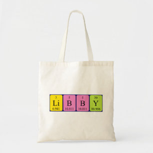 Libby periodic table name tote bag