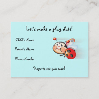 Libby the Ladybug Play Date Card