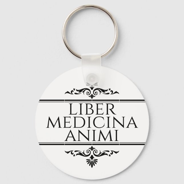 Liber Medicina Animi Magnet Button Key Ring (Front)