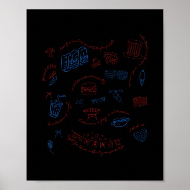 Liberal 4th Of July Subtle Message Resist Trump Pa Poster (Front)