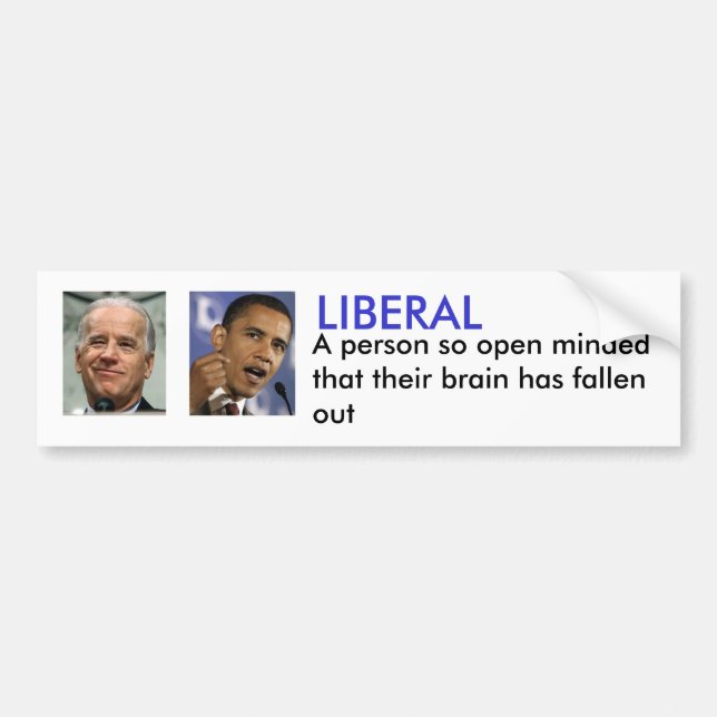 LIBERAL, A person so open minded ... Bumper Sticker (Front)