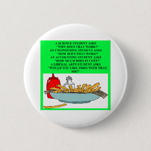 liberal arts science fast food joke 6 cm round badge