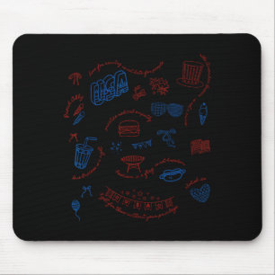 Liberal Fourth of July Doodle Secret Subtle Mouse Pad