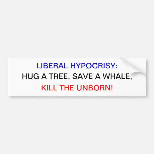 LIBERAL HYPOCRISY BUMPER STICKER (Front)