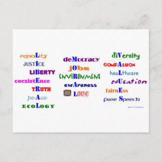 Liberal Moral Values Postcard