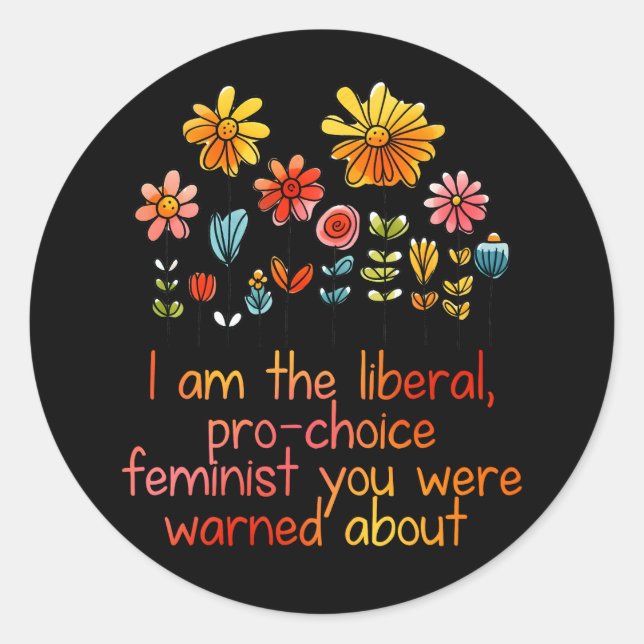 Liberal Pro Choice Feminist Classic Round Sticker (Front)