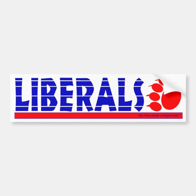 Liberal Swipe-bumper Bumper Sticker (Front)