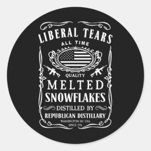 Liberal Tears Shirt Funny Republican Conservative  Classic Round Sticker