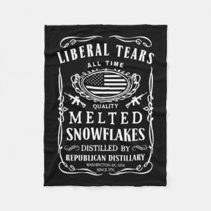 Liberal Tears Shirt Funny Republican Conservative  Fleece Blanket