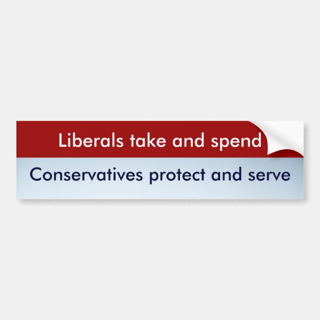 Liberals vs. Conservatives Bumper Sticker (Front)