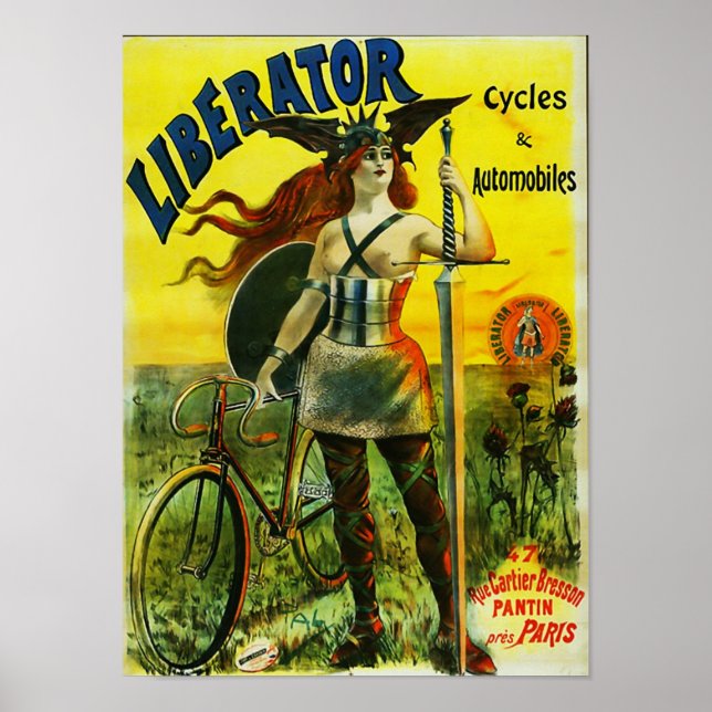 LIBERATOR Cycles & Automobiles Vintage Bicycle Poster (Front)