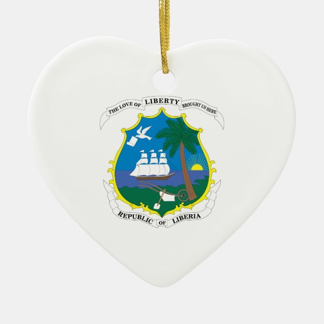 Liberia Coat of Arms Ceramic Tree Decoration (Front)