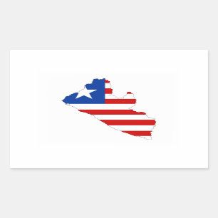 liberia country flag map shape symbol rectangular sticker