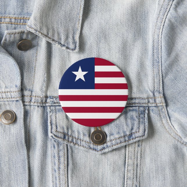 Liberia flag 7.5 cm round badge (In Situ)