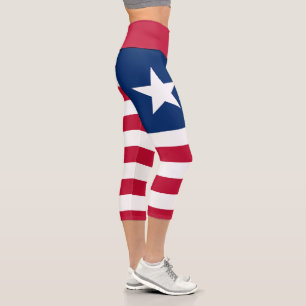 Liberia Flag Capri Leggings