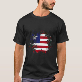 Liberia Flag Colour Splash Liberian Liberia T-Shirt