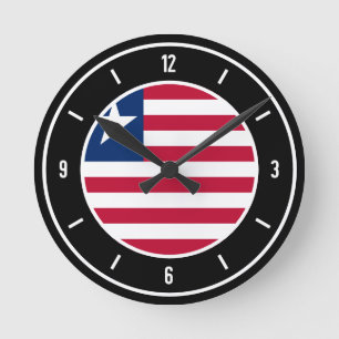 Liberia Flag Elegant Round Clock