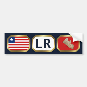 Liberia Flag Map Code Bumper Sticker