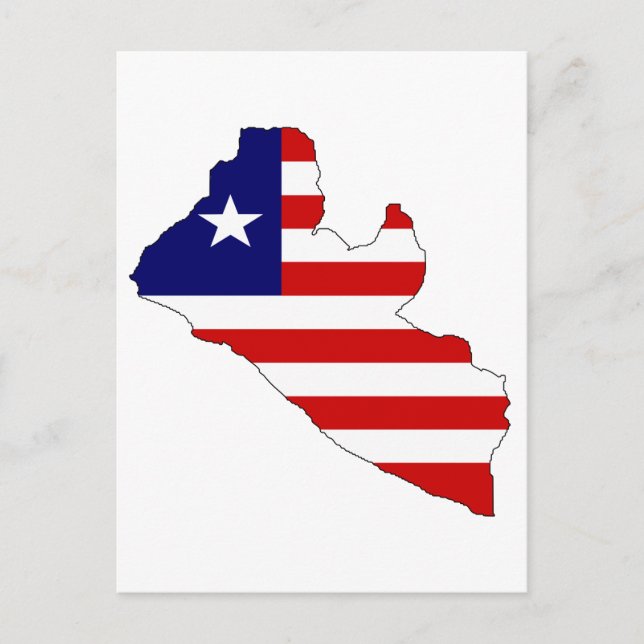 Liberia flag map postcard (Front)