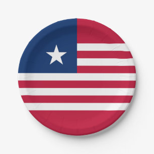 Liberia Flag Paper Plate