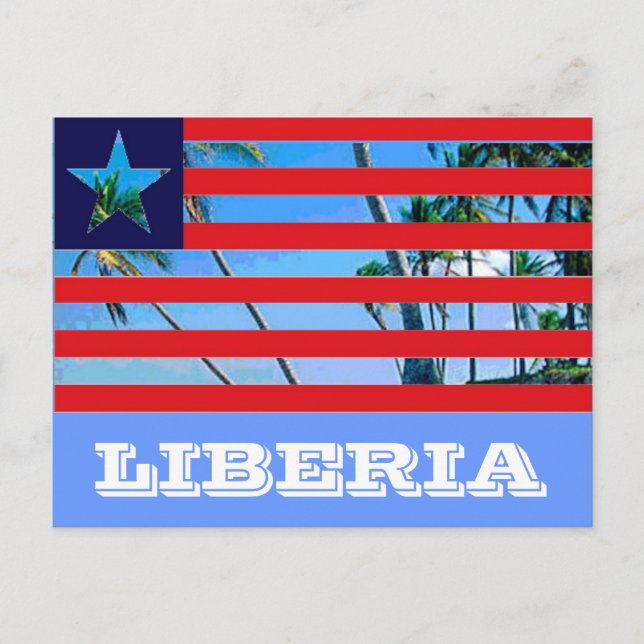 Liberia flag postcard (Front)