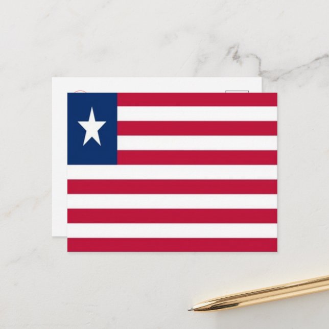 Liberia - Flag - Postcard (Front/Back In Situ)