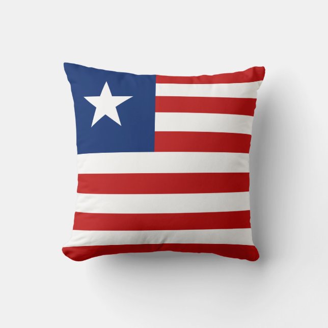 Liberia Flag x Flag Pillow (Front)