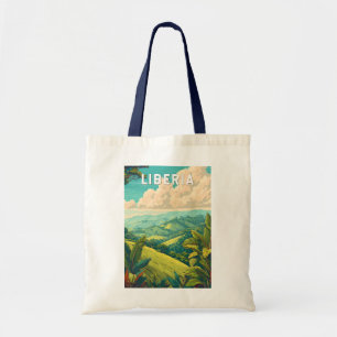 Liberia Illustration Travel Art Vintage Tote Bag