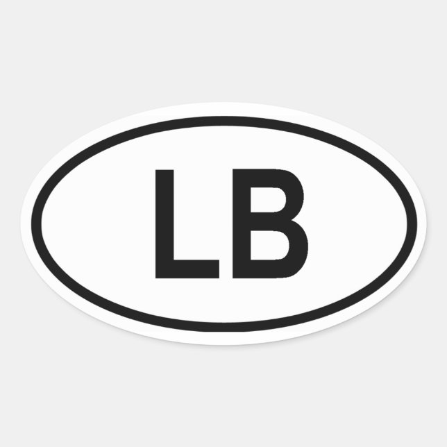 Liberia "LB" Oval Sticker (Front)
