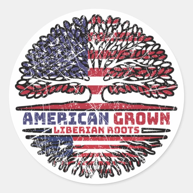 Liberia Liberian US American USA United States Classic Round Sticker (Front)