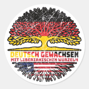 Liberia Liberianisch Deutsch Deutschland Baum Classic Round Sticker