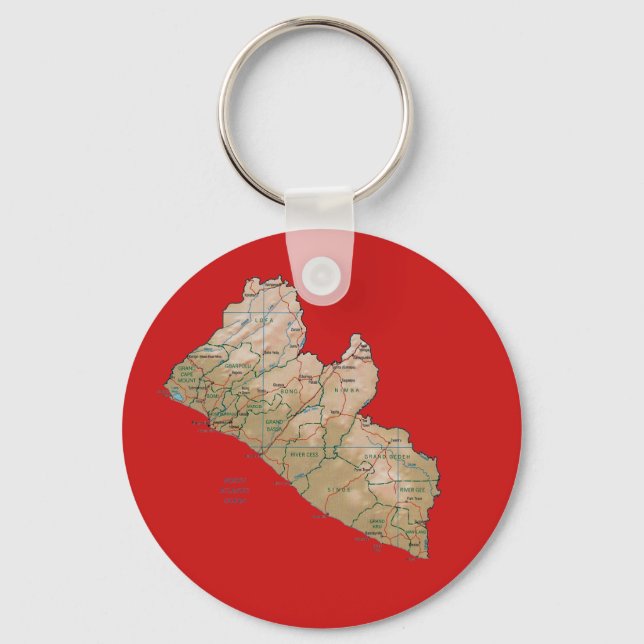 Liberia Map Keychain (Front)