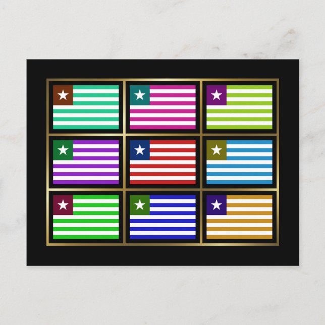 Liberia Multihue Flags Postcard (Front)