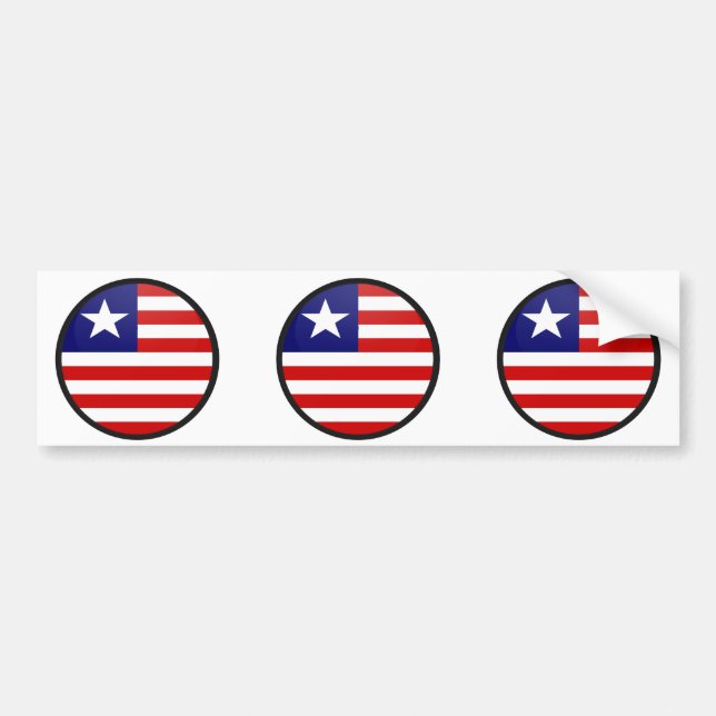 Liberia quality Flag Circle Bumper Sticker (Front)