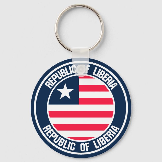 Liberia Round Emblem Key Ring (Front)