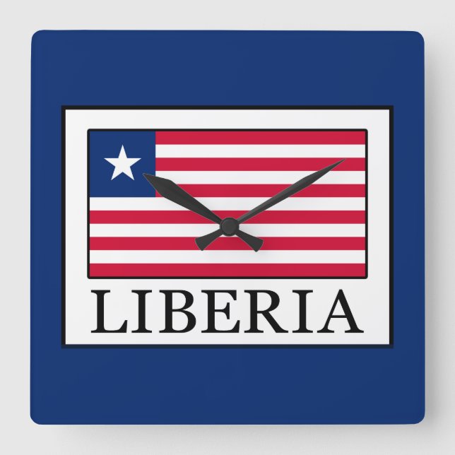 Liberia Square Wall Clock (Front)