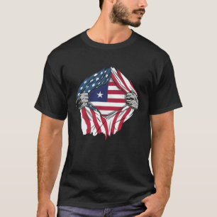 Liberian Blood Inside Me  Liberia Flag T-Shirt