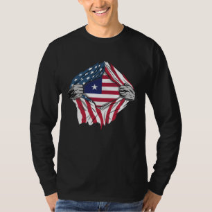 Liberian Blood Inside Me Liberia Flag T-Shirt