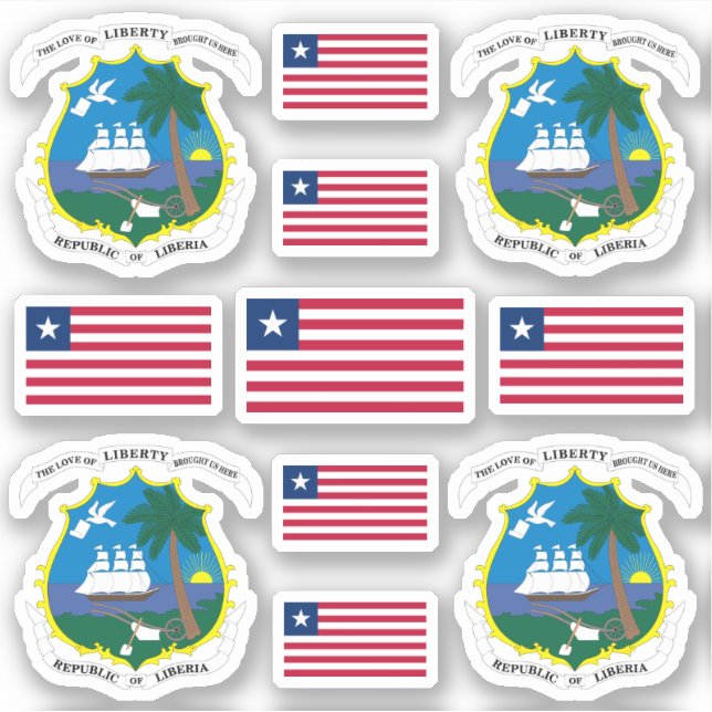 Liberian national symbols /Coat of arms and flag (Front)