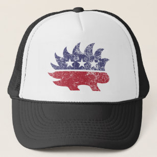Libertarian distressed trucker hat