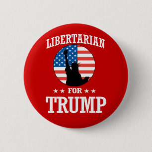 LIBERTARIAN FOR TRUMP 6 CM ROUND BADGE