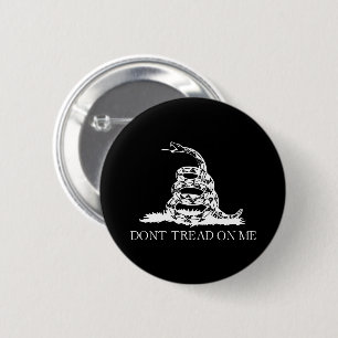 Libertarian Gadsden Flag Don't Tread on Me Black 6 Cm Round Badge