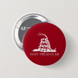 Libertarian Gadsden Flag Don't Tread on Me Black 6 Cm Round Badge